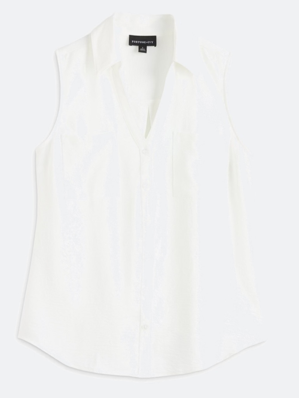 NWT Fortune + Ivy sleeveless white blouse